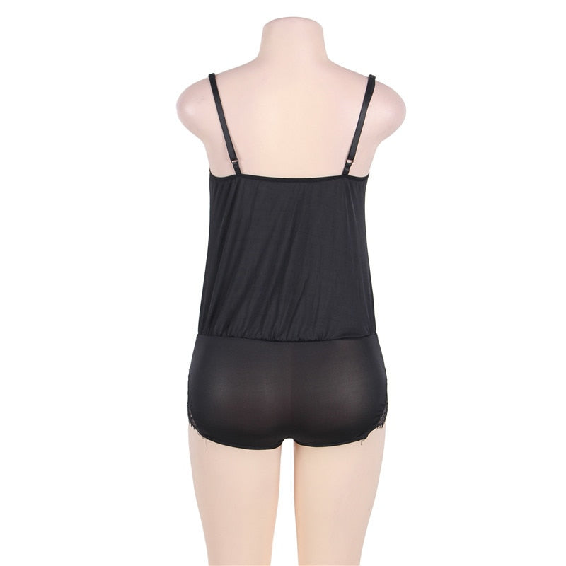 Sleepwear Lingerie Comfortable Strap Piece Pajamas Homme Plus Size Black Romper Women Sexy Night Wear