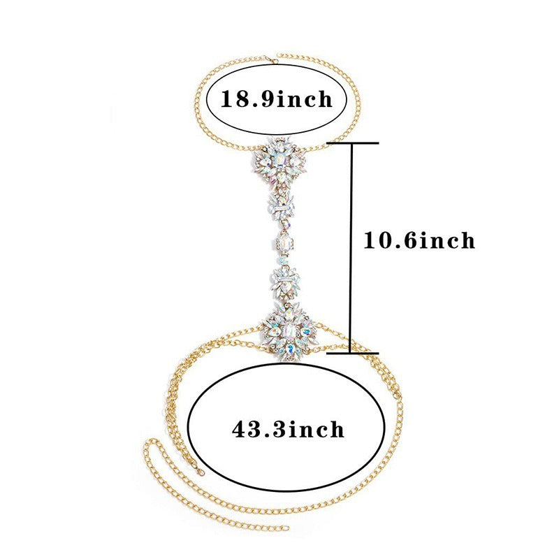 Exaggerated jewelry, fashionable diamond inlay, luxurious body chain, personalized women's jewelry