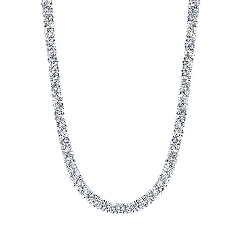 Jewelry Accessories Fashion Personality Men's And Women's 20 Inch Alloy Single Drain Diamond Necklace Gold 5mm Jewelry