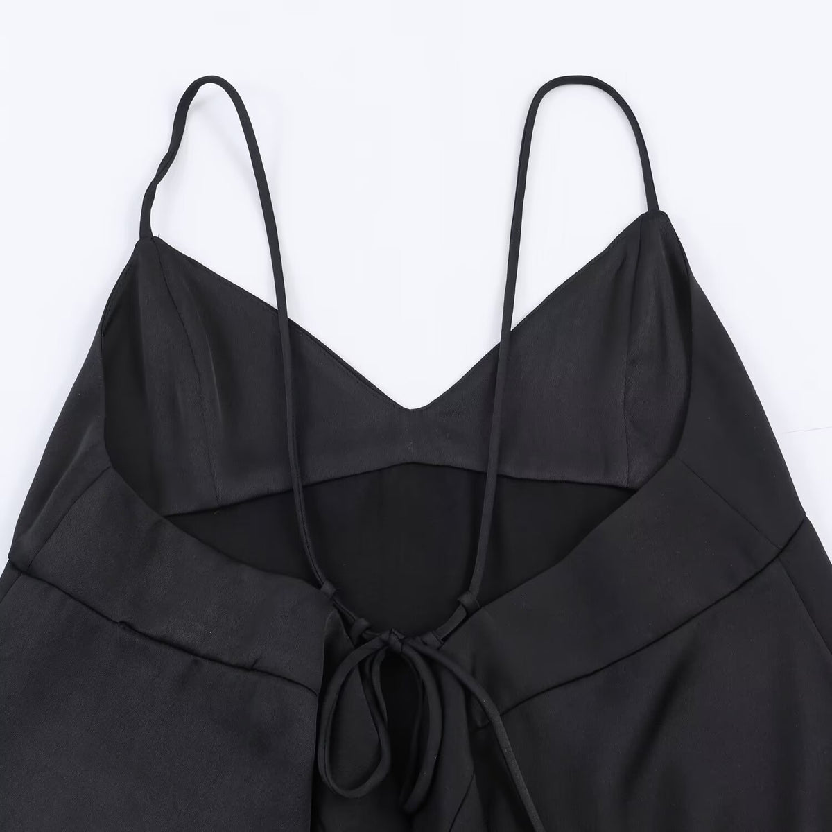 Asymmetric satin texture minimalist lingerie style top