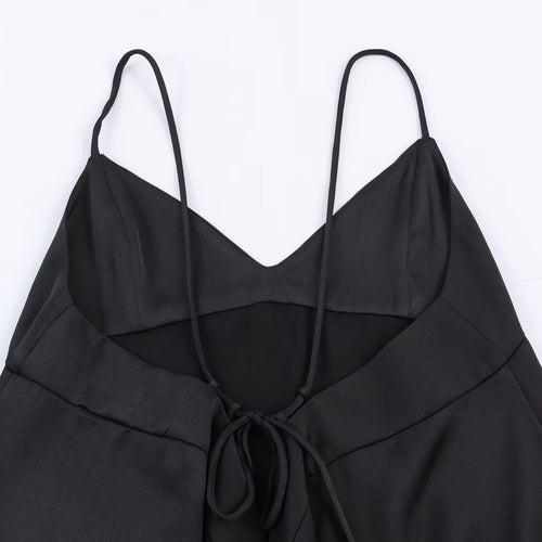 Asymmetric satin texture minimalist lingerie style top