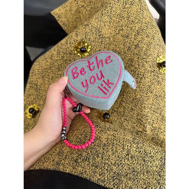 Heart Shaped Cake Mini Jewelry Box Vintage Denim Portable Ring Jewelry Storage Travel Gift