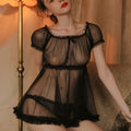 Sexy Chiffon Mini Dress Plus Size Erotic Nightwear Women Transparent Lingerie Pure Seduction Temptation Sexy Bedroom