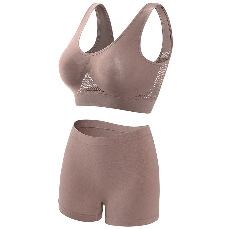 Large chest, small gathering, plus size lingerie for women weighing 200 pounds, seamless sports bra set