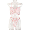 Sexy Sequined Two-Piece Set Red Suit Lingerie for Valentine's Day