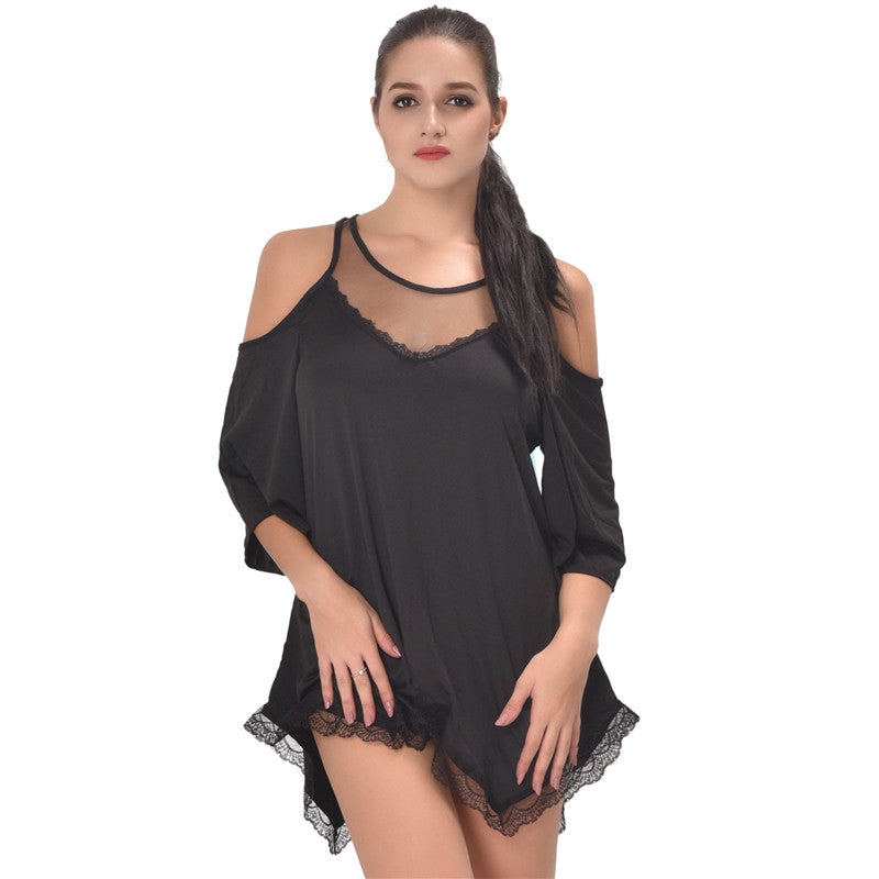 Camisola Sexy Lingerie Plus Size Night Women's Babydoll Dress  See Through Nightgown