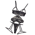 Sexy hollow transparent lace shaping lingerie set