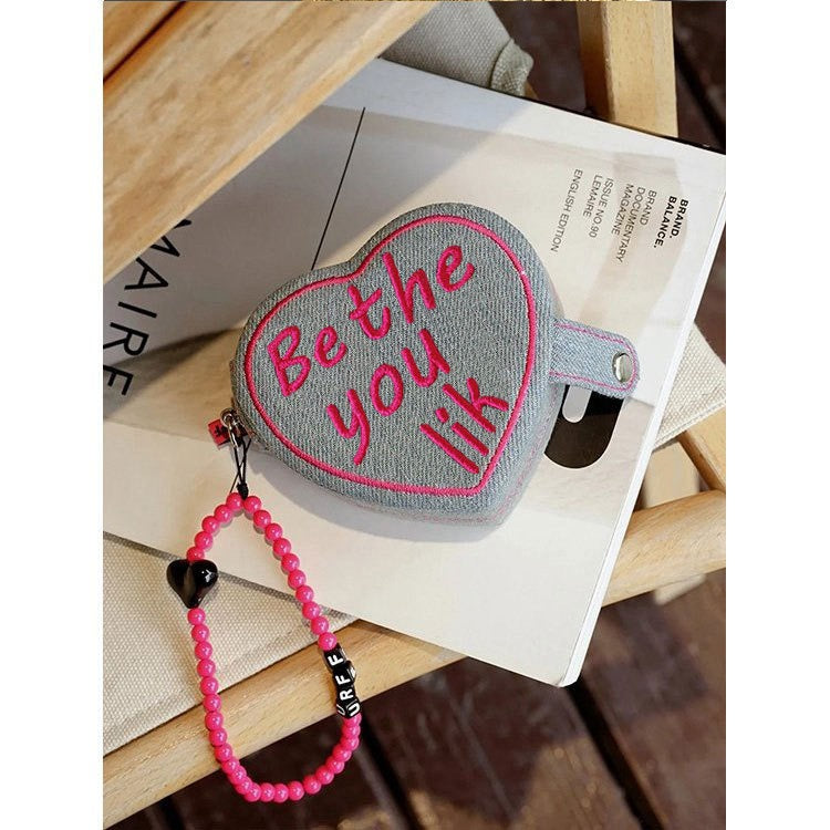 Heart Shaped Cake Mini Jewelry Box Vintage Denim Portable Ring Jewelry Storage Travel Gift
