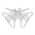 Sexy lingerie uniform lace tear open pants no take off set