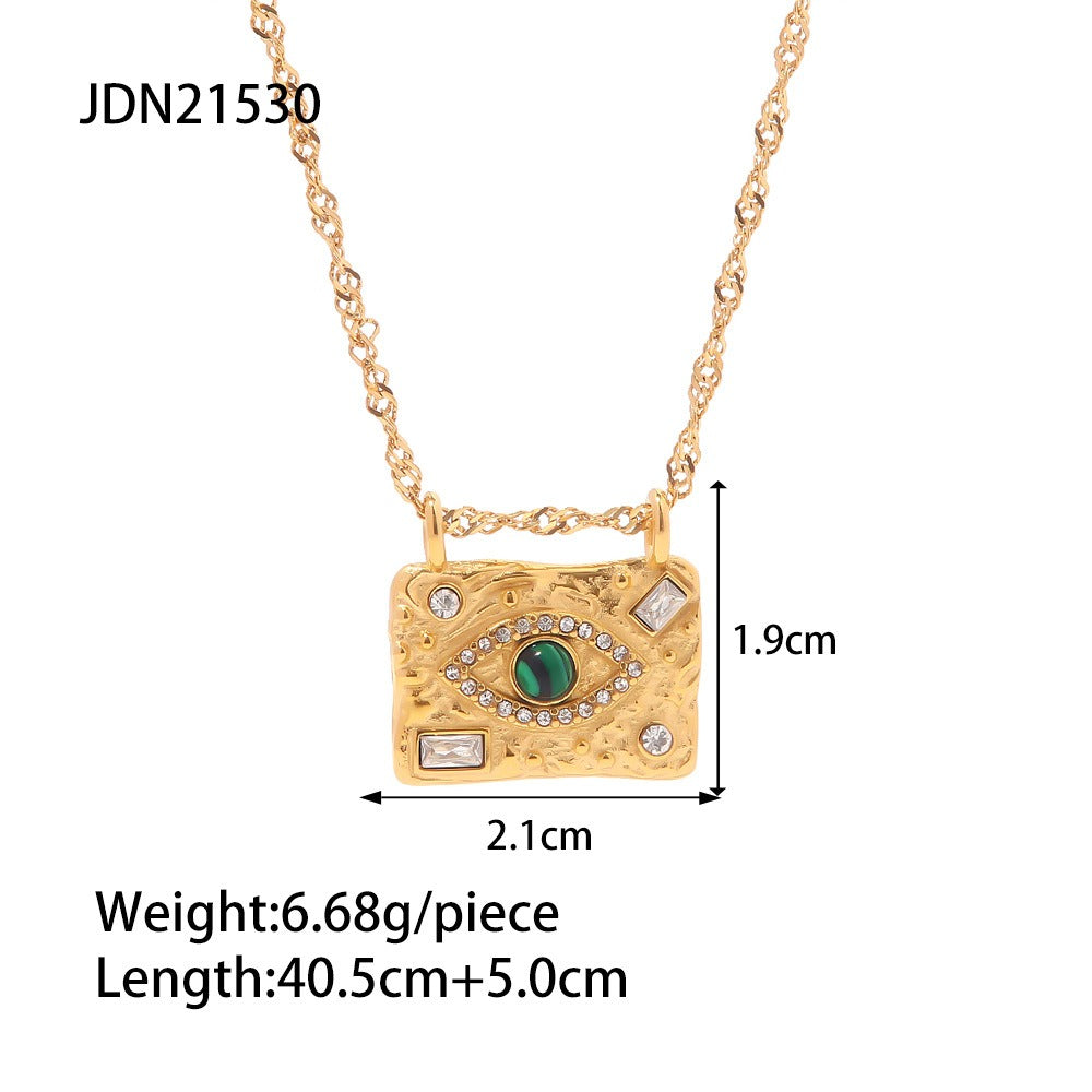 European and American popular devil's eye jewelry lava ring necklace jewelry women's versatile accessories