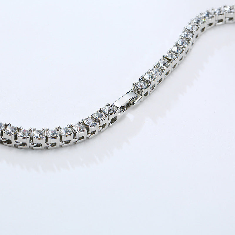 Jewelry Accessories Fashion Personality Men's And Women's 20 Inch Alloy Single Drain Diamond Necklace Gold 5mm Jewelry