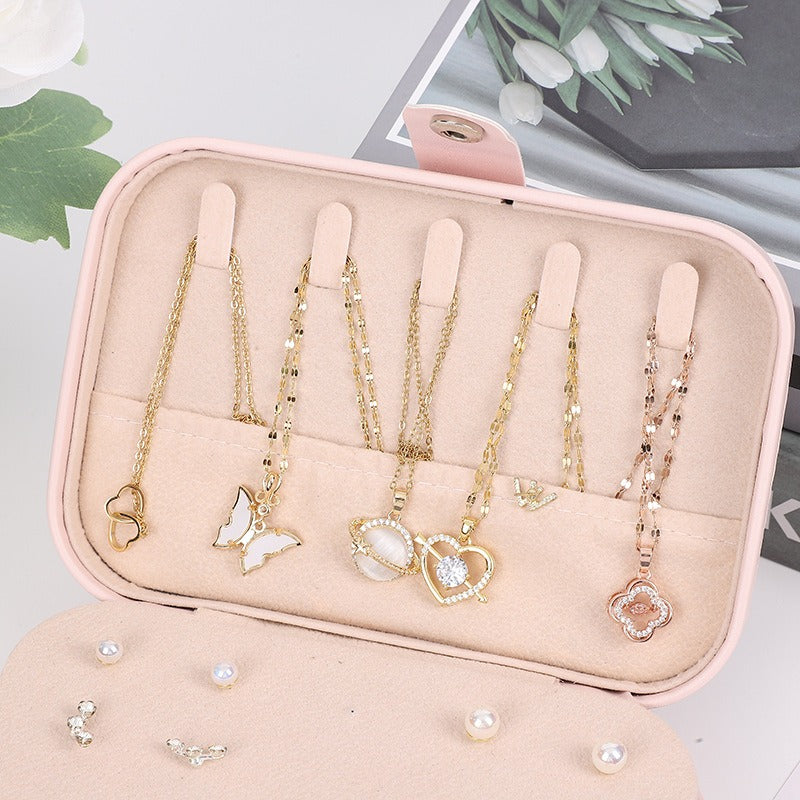 Portable jewelry storage box, large capacity jewelry rings, necklaces, earrings, earrings, earrings, packaging box