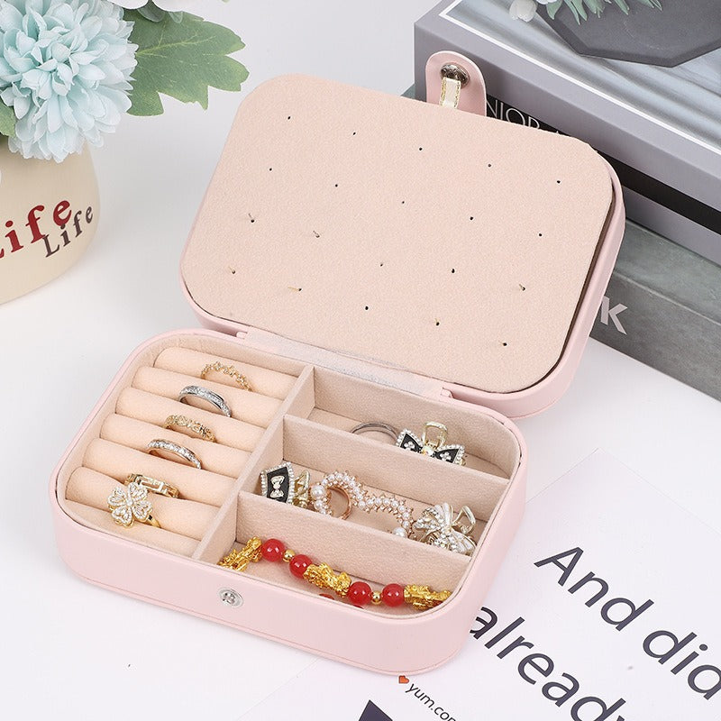 Portable jewelry storage box, large capacity jewelry rings, necklaces, earrings, earrings, earrings, packaging box