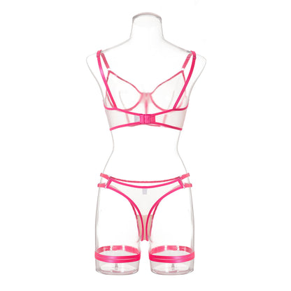 Sexy Lingerie Mesh Fishbone Set backless style