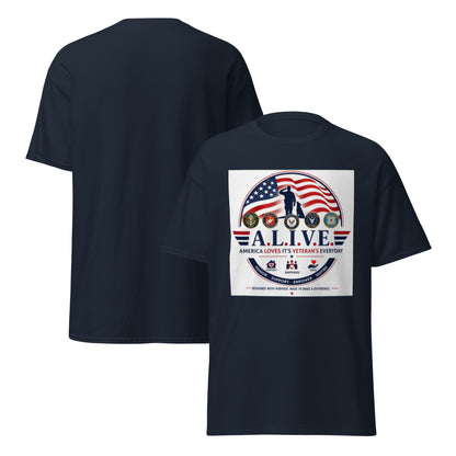 A.L.I.V.E. Classic Tee unisex cotton shirt front and back