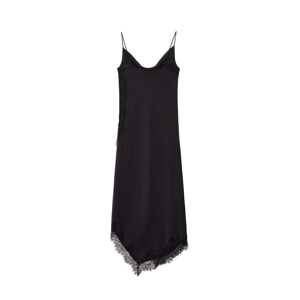 Wrinkled waist slimming lace lingerie style dress - eXplore